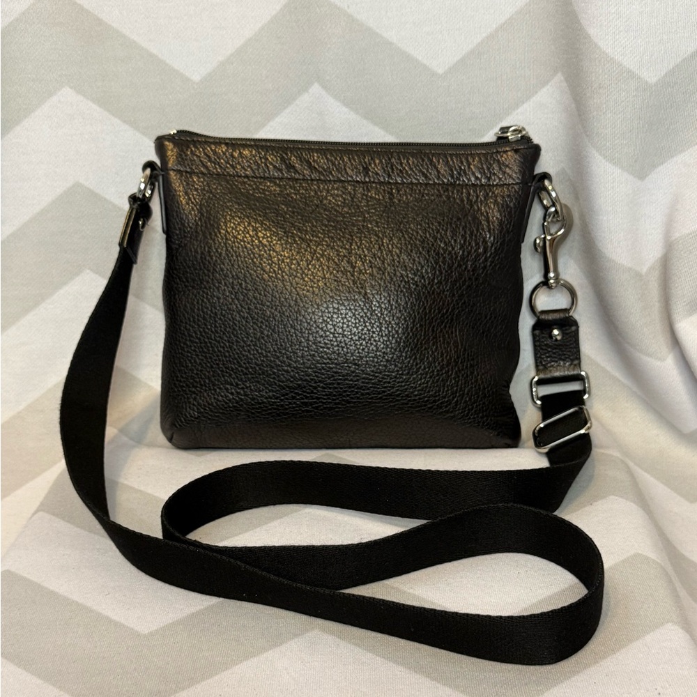 Coach Black Pebbled Leather Crossbody With Turn-lock Pocket & Silver Hardware - Picture 6 of 14